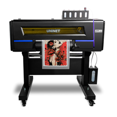 UNINET DTF 4300 Digital Transfer printer with a printed design on a white background